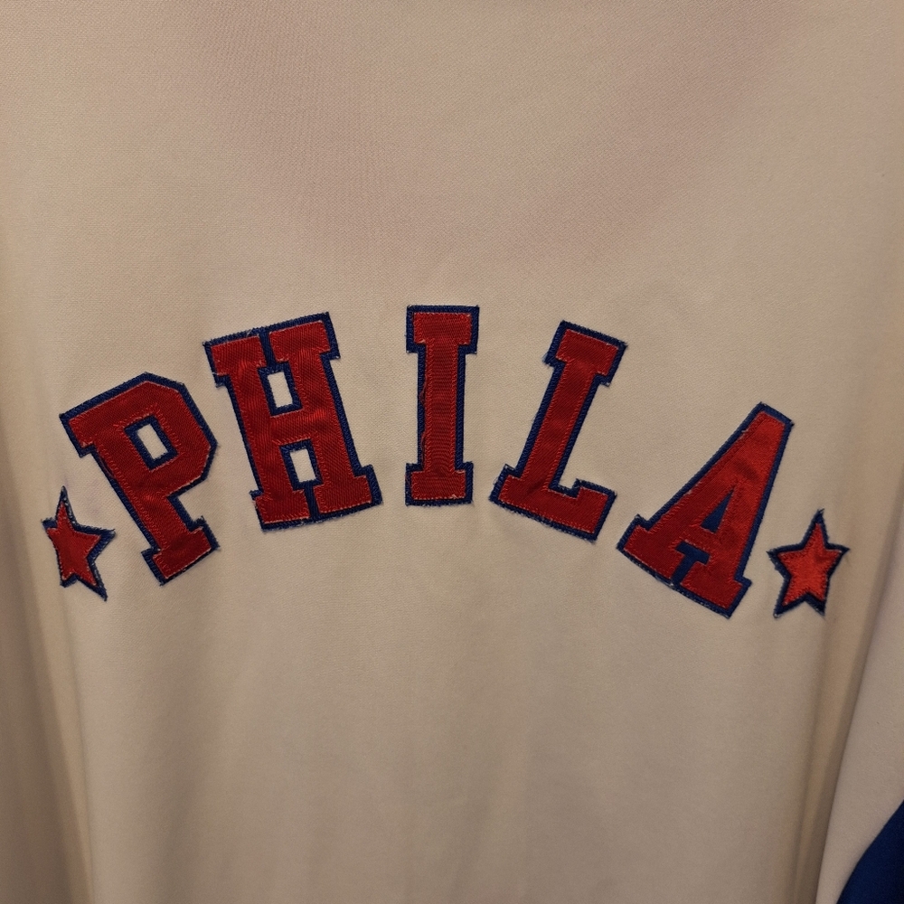 Majestic Philadelphia 76ers Snap Front Warm Up 2XL vintage player - Picture 7 of 7